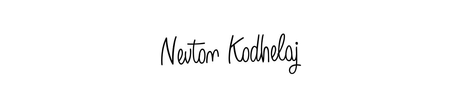 Nevton Kodhelaj stylish signature style. Best Handwritten Sign (Angelique-Rose-font-FFP) for my name. Handwritten Signature Collection Ideas for my name Nevton Kodhelaj. Nevton Kodhelaj signature style 5 images and pictures png