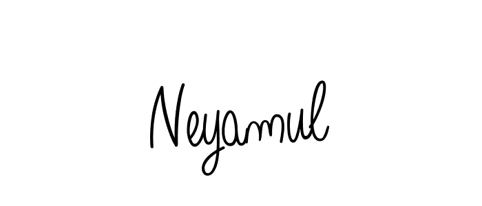 if you are searching for the best signature style for your name Neyamul. so please give up your signature search. here we have designed multiple signature styles  using Angelique-Rose-font-FFP. Neyamul signature style 5 images and pictures png