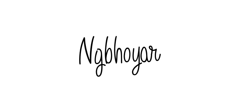 You should practise on your own different ways (Angelique-Rose-font-FFP) to write your name (Ngbhoyar) in signature. don't let someone else do it for you. Ngbhoyar signature style 5 images and pictures png
