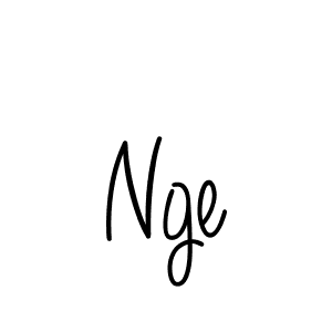 Make a beautiful signature design for name Nge. With this signature (Angelique-Rose-font-FFP) style, you can create a handwritten signature for free. Nge signature style 5 images and pictures png