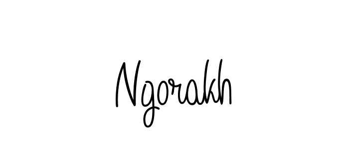 Make a beautiful signature design for name Ngorakh. With this signature (Angelique-Rose-font-FFP) style, you can create a handwritten signature for free. Ngorakh signature style 5 images and pictures png