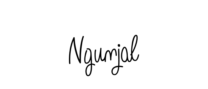 Design your own signature with our free online signature maker. With this signature software, you can create a handwritten (Angelique-Rose-font-FFP) signature for name Ngunjal. Ngunjal signature style 5 images and pictures png