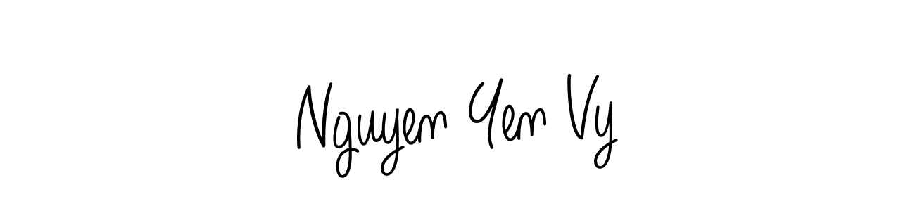 Use a signature maker to create a handwritten signature online. With this signature software, you can design (Angelique-Rose-font-FFP) your own signature for name Nguyen Yen Vy. Nguyen Yen Vy signature style 5 images and pictures png