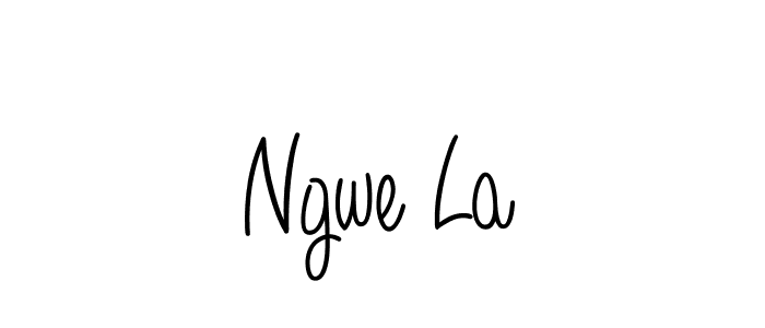 if you are searching for the best signature style for your name Ngwe La. so please give up your signature search. here we have designed multiple signature styles  using Angelique-Rose-font-FFP. Ngwe La signature style 5 images and pictures png