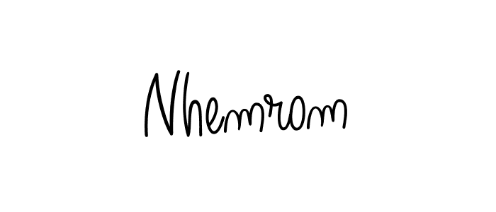 The best way (Angelique-Rose-font-FFP) to make a short signature is to pick only two or three words in your name. The name Nhemrom include a total of six letters. For converting this name. Nhemrom signature style 5 images and pictures png