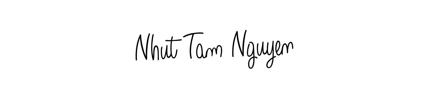 Make a beautiful signature design for name Nhut Tam Nguyen. With this signature (Angelique-Rose-font-FFP) style, you can create a handwritten signature for free. Nhut Tam Nguyen signature style 5 images and pictures png