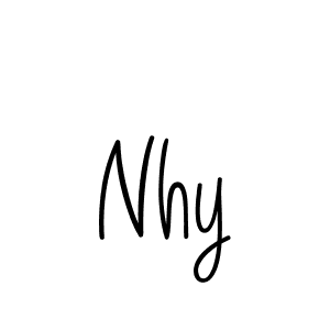 Use a signature maker to create a handwritten signature online. With this signature software, you can design (Angelique-Rose-font-FFP) your own signature for name Nhy. Nhy signature style 5 images and pictures png