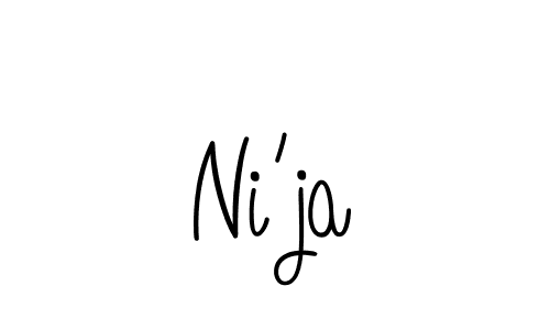 The best way (Angelique-Rose-font-FFP) to make a short signature is to pick only two or three words in your name. The name Ni'ja include a total of six letters. For converting this name. Ni'ja signature style 5 images and pictures png