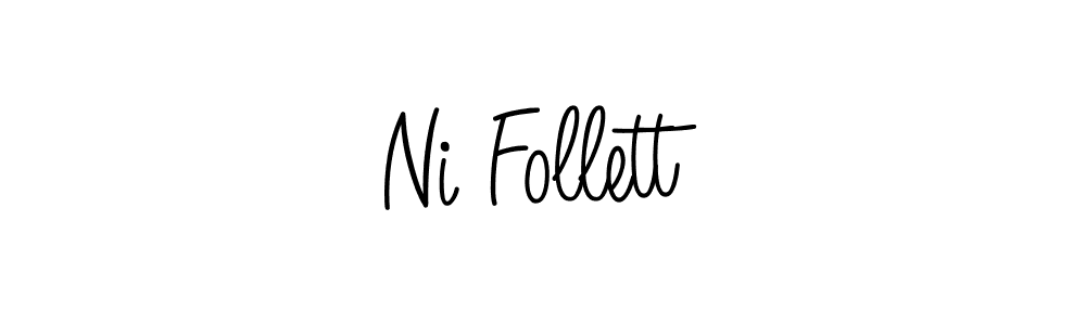 Make a beautiful signature design for name Ni Follett. With this signature (Angelique-Rose-font-FFP) style, you can create a handwritten signature for free. Ni Follett signature style 5 images and pictures png