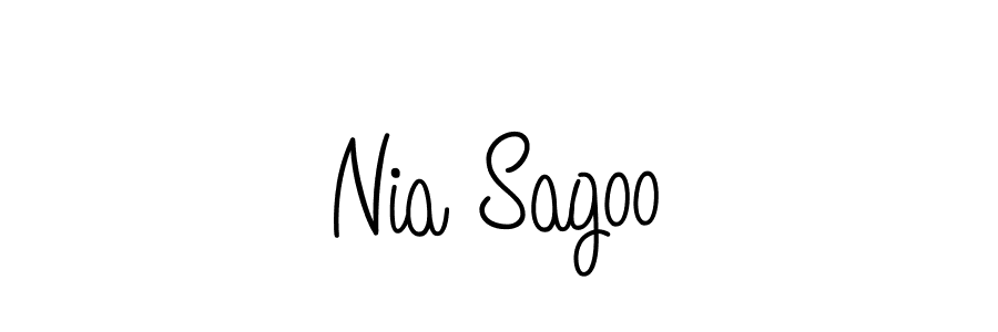 How to make Nia Sagoo name signature. Use Angelique-Rose-font-FFP style for creating short signs online. This is the latest handwritten sign. Nia Sagoo signature style 5 images and pictures png