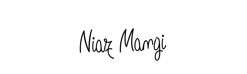 You should practise on your own different ways (Angelique-Rose-font-FFP) to write your name (Niaz Mangi) in signature. don't let someone else do it for you. Niaz Mangi signature style 5 images and pictures png