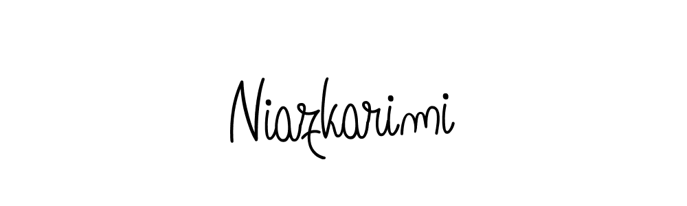 You should practise on your own different ways (Angelique-Rose-font-FFP) to write your name (Niazkarimi) in signature. don't let someone else do it for you. Niazkarimi signature style 5 images and pictures png