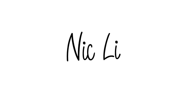 Make a beautiful signature design for name Nic Li. With this signature (Angelique-Rose-font-FFP) style, you can create a handwritten signature for free. Nic Li signature style 5 images and pictures png