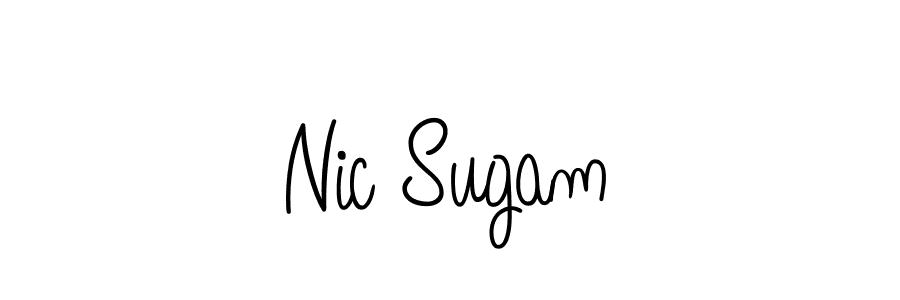 Best and Professional Signature Style for Nic Sugam. Angelique-Rose-font-FFP Best Signature Style Collection. Nic Sugam signature style 5 images and pictures png