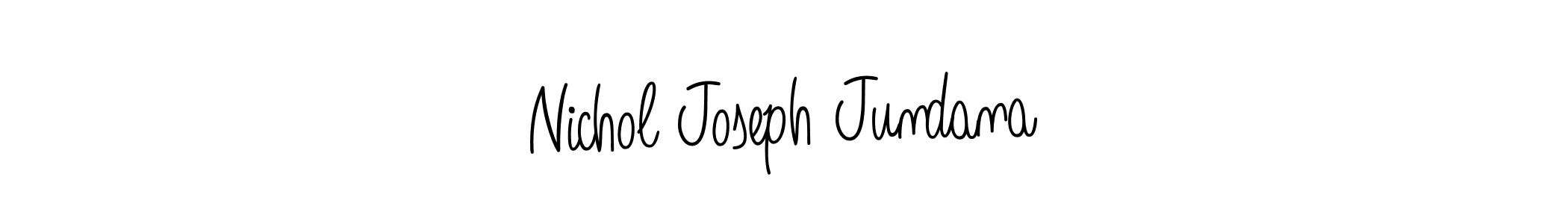 You should practise on your own different ways (Angelique-Rose-font-FFP) to write your name (Nichol Joseph Jundana) in signature. don't let someone else do it for you. Nichol Joseph Jundana signature style 5 images and pictures png