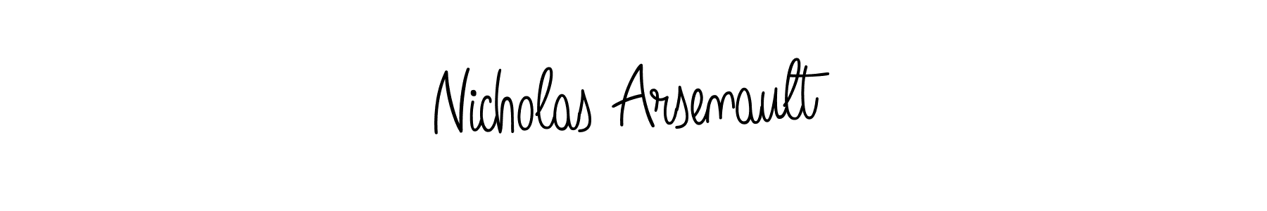 You should practise on your own different ways (Angelique-Rose-font-FFP) to write your name (Nicholas Arsenault) in signature. don't let someone else do it for you. Nicholas Arsenault signature style 5 images and pictures png