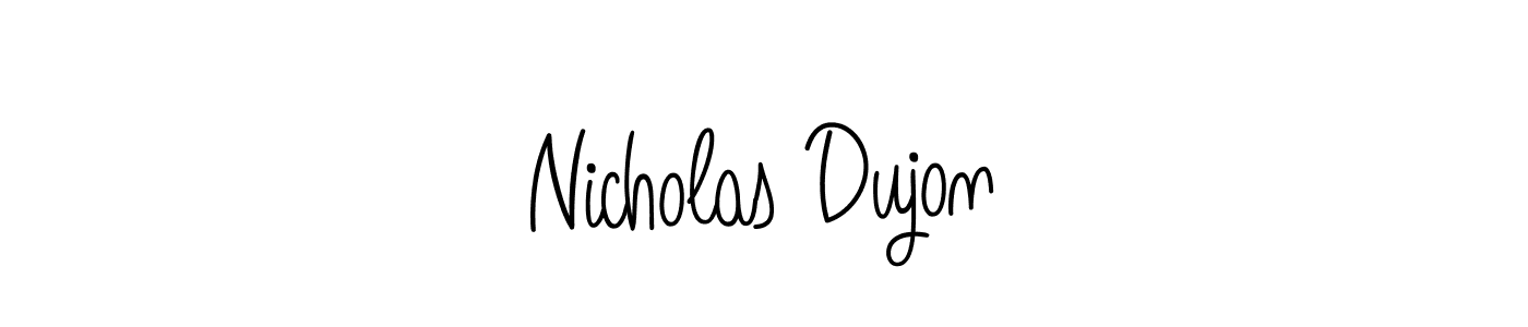 How to make Nicholas Dujon name signature. Use Angelique-Rose-font-FFP style for creating short signs online. This is the latest handwritten sign. Nicholas Dujon signature style 5 images and pictures png