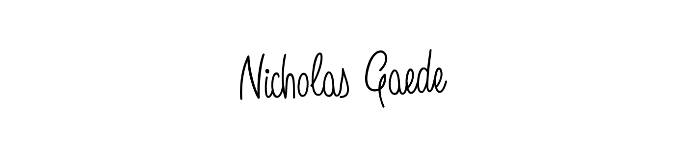 This is the best signature style for the Nicholas Gaede name. Also you like these signature font (Angelique-Rose-font-FFP). Mix name signature. Nicholas Gaede signature style 5 images and pictures png