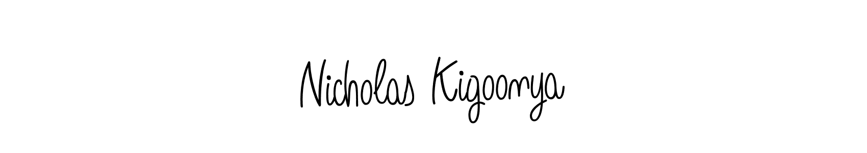 Create a beautiful signature design for name Nicholas Kigoonya. With this signature (Angelique-Rose-font-FFP) fonts, you can make a handwritten signature for free. Nicholas Kigoonya signature style 5 images and pictures png