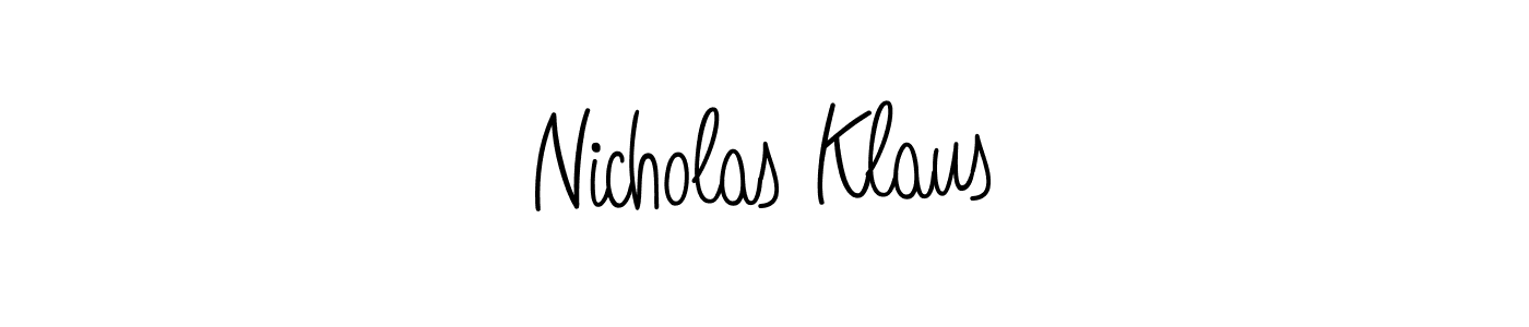 How to make Nicholas Klaus name signature. Use Angelique-Rose-font-FFP style for creating short signs online. This is the latest handwritten sign. Nicholas Klaus signature style 5 images and pictures png