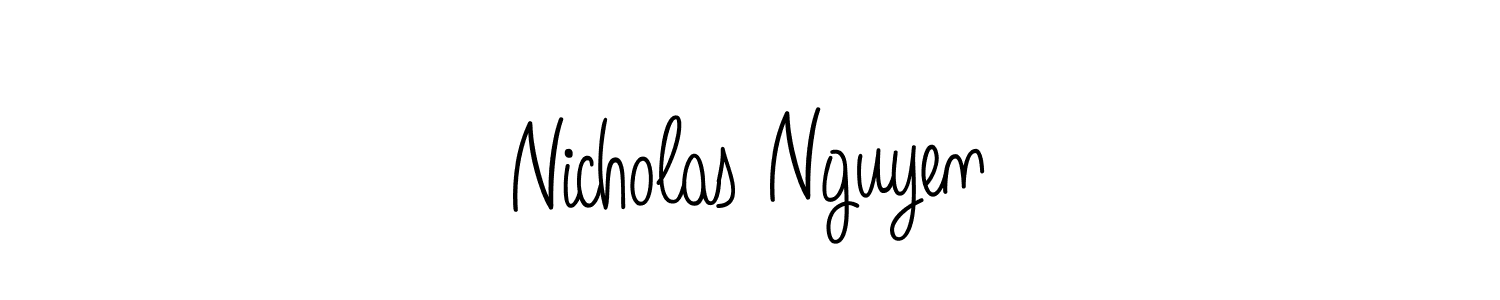 Use a signature maker to create a handwritten signature online. With this signature software, you can design (Angelique-Rose-font-FFP) your own signature for name Nicholas Nguyen. Nicholas Nguyen signature style 5 images and pictures png