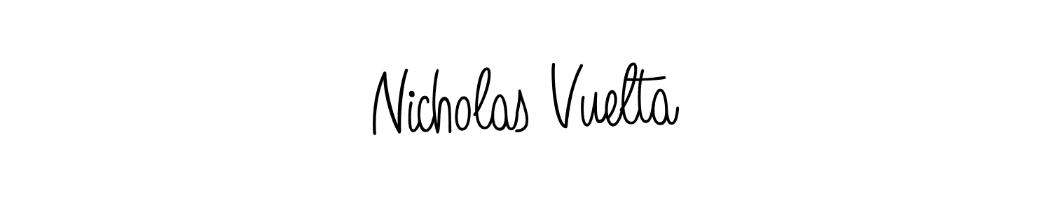 Use a signature maker to create a handwritten signature online. With this signature software, you can design (Angelique-Rose-font-FFP) your own signature for name Nicholas Vuelta. Nicholas Vuelta signature style 5 images and pictures png