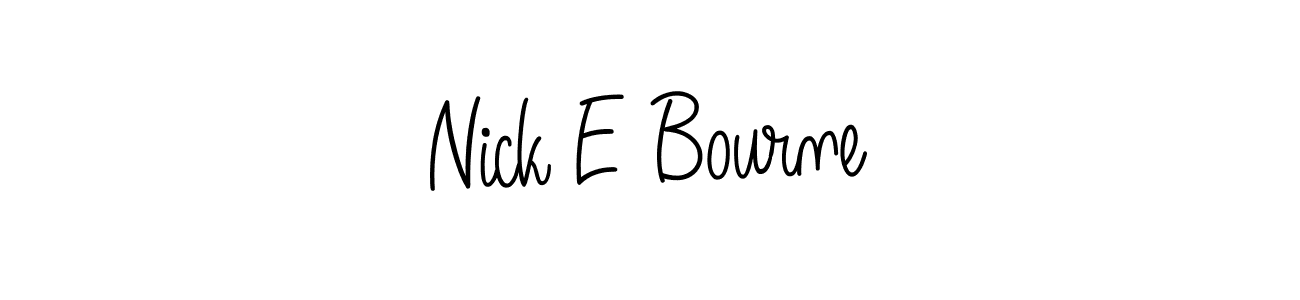 Make a beautiful signature design for name Nick E Bourne. With this signature (Angelique-Rose-font-FFP) style, you can create a handwritten signature for free. Nick E Bourne signature style 5 images and pictures png