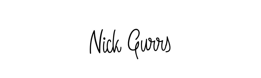 You should practise on your own different ways (Angelique-Rose-font-FFP) to write your name (Nick Gurrs) in signature. don't let someone else do it for you. Nick Gurrs signature style 5 images and pictures png