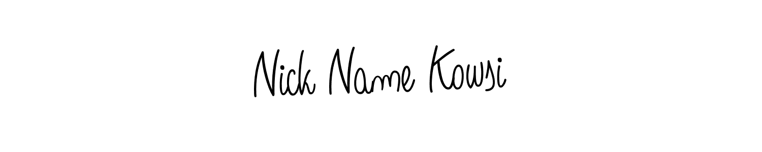 Check out images of Autograph of Nick Name Kowsi name. Actor Nick Name Kowsi Signature Style. Angelique-Rose-font-FFP is a professional sign style online. Nick Name Kowsi signature style 5 images and pictures png