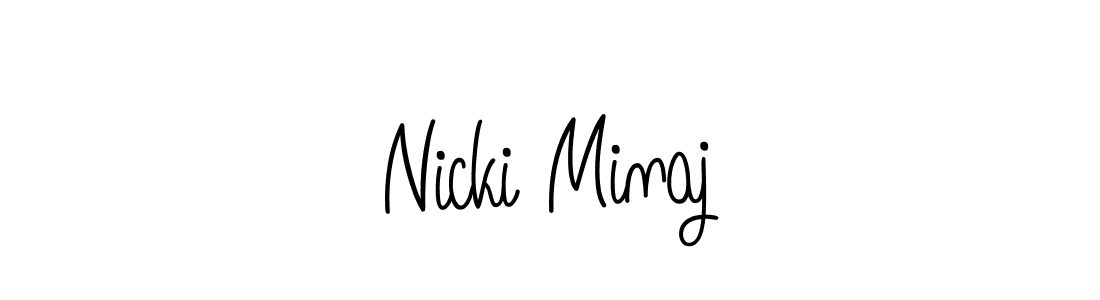 Make a beautiful signature design for name Nicki Minaj. With this signature (Angelique-Rose-font-FFP) style, you can create a handwritten signature for free. Nicki Minaj signature style 5 images and pictures png
