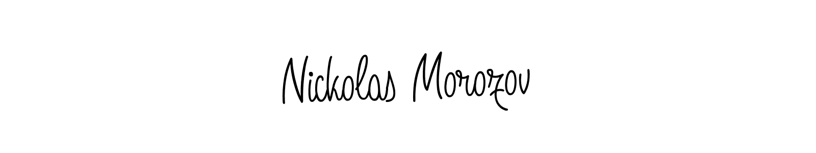 How to make Nickolas Morozov name signature. Use Angelique-Rose-font-FFP style for creating short signs online. This is the latest handwritten sign. Nickolas Morozov signature style 5 images and pictures png