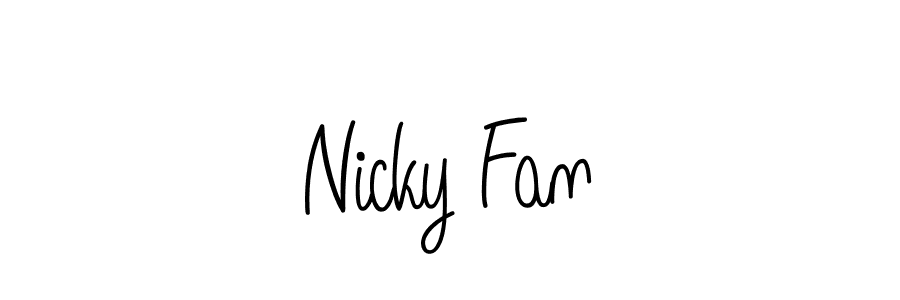 You should practise on your own different ways (Angelique-Rose-font-FFP) to write your name (Nicky Fan) in signature. don't let someone else do it for you. Nicky Fan signature style 5 images and pictures png