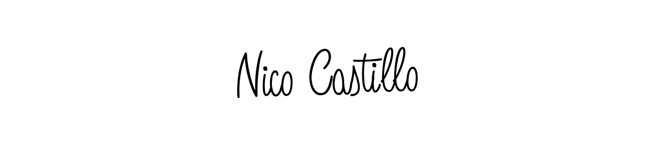 The best way (Angelique-Rose-font-FFP) to make a short signature is to pick only two or three words in your name. The name Nico Castillo include a total of six letters. For converting this name. Nico Castillo signature style 5 images and pictures png