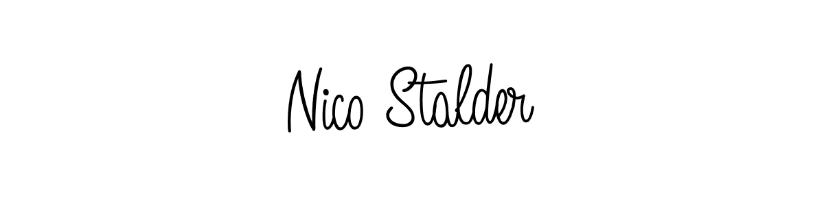 Nico Stalder stylish signature style. Best Handwritten Sign (Angelique-Rose-font-FFP) for my name. Handwritten Signature Collection Ideas for my name Nico Stalder. Nico Stalder signature style 5 images and pictures png