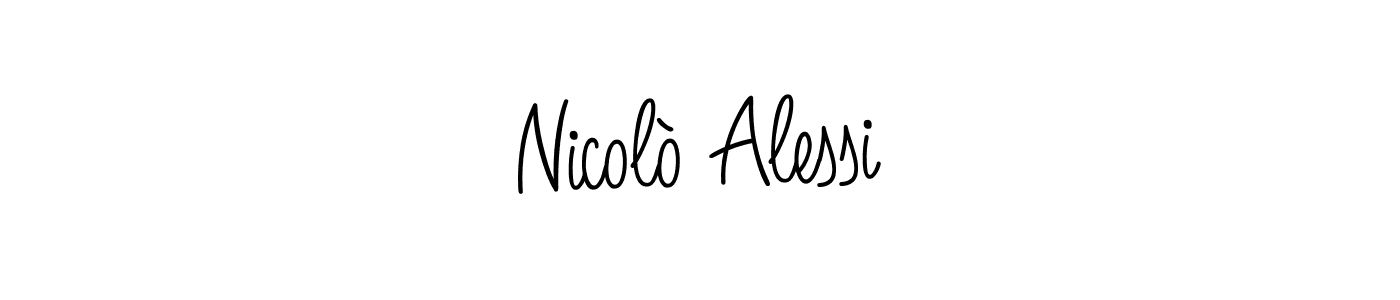 Design your own signature with our free online signature maker. With this signature software, you can create a handwritten (Angelique-Rose-font-FFP) signature for name Nicolò Alessi. Nicolò Alessi signature style 5 images and pictures png