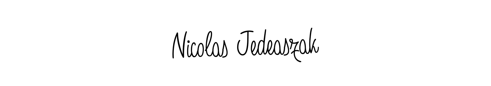 You should practise on your own different ways (Angelique-Rose-font-FFP) to write your name (Nicolas Jedeaszak) in signature. don't let someone else do it for you. Nicolas Jedeaszak signature style 5 images and pictures png
