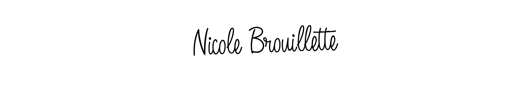 How to make Nicole Brouillette name signature. Use Angelique-Rose-font-FFP style for creating short signs online. This is the latest handwritten sign. Nicole Brouillette signature style 5 images and pictures png
