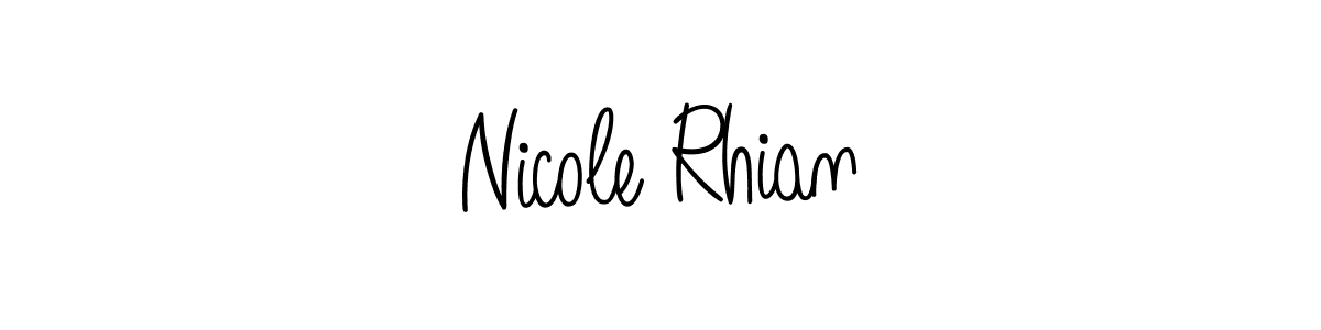 The best way (Angelique-Rose-font-FFP) to make a short signature is to pick only two or three words in your name. The name Nicole Rhian include a total of six letters. For converting this name. Nicole Rhian signature style 5 images and pictures png