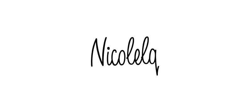 Nicolelq stylish signature style. Best Handwritten Sign (Angelique-Rose-font-FFP) for my name. Handwritten Signature Collection Ideas for my name Nicolelq. Nicolelq signature style 5 images and pictures png