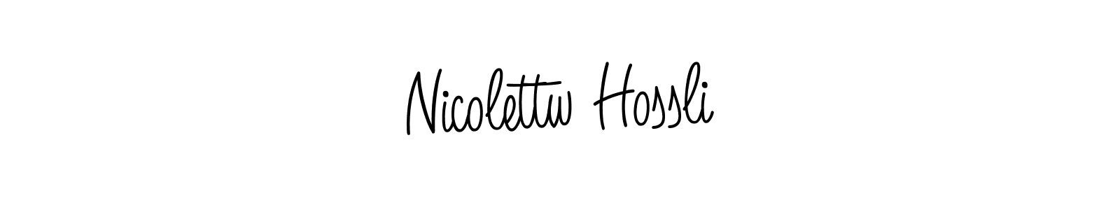 Also we have Nicolettw Hossli name is the best signature style. Create professional handwritten signature collection using Angelique-Rose-font-FFP autograph style. Nicolettw Hossli signature style 5 images and pictures png