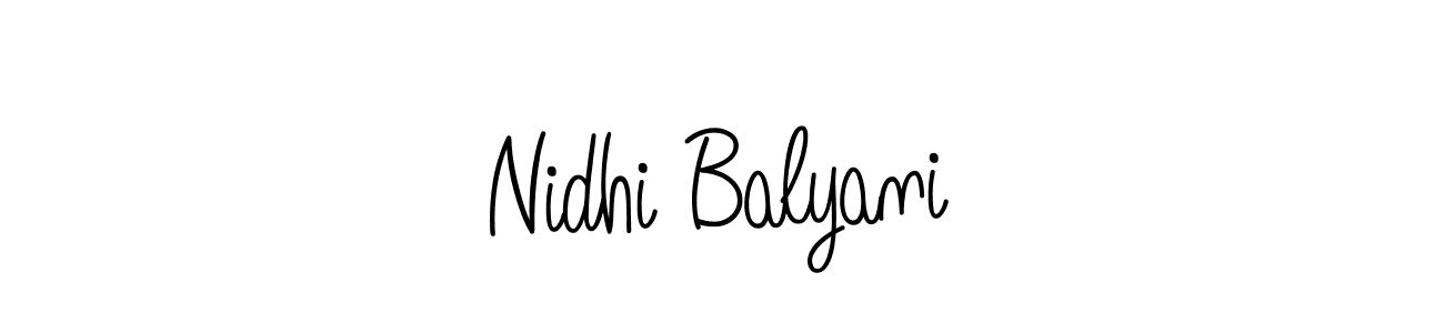 Make a beautiful signature design for name Nidhi Balyani. With this signature (Angelique-Rose-font-FFP) style, you can create a handwritten signature for free. Nidhi Balyani signature style 5 images and pictures png