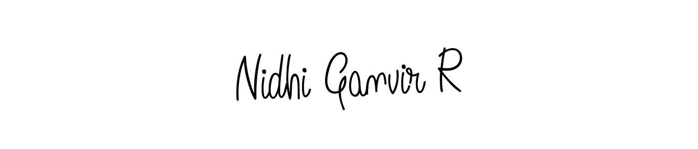 Nidhi Ganvir R stylish signature style. Best Handwritten Sign (Angelique-Rose-font-FFP) for my name. Handwritten Signature Collection Ideas for my name Nidhi Ganvir R. Nidhi Ganvir R signature style 5 images and pictures png