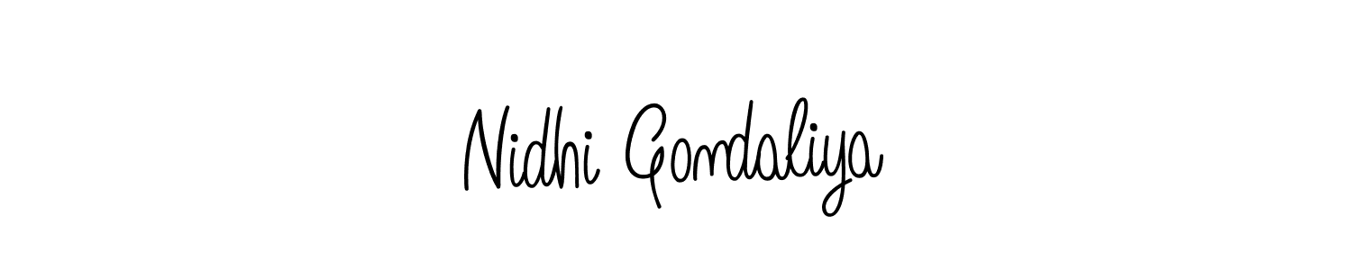 You should practise on your own different ways (Angelique-Rose-font-FFP) to write your name (Nidhi Gondaliya) in signature. don't let someone else do it for you. Nidhi Gondaliya signature style 5 images and pictures png
