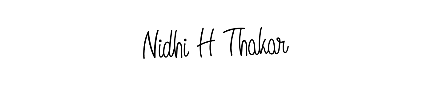 You should practise on your own different ways (Angelique-Rose-font-FFP) to write your name (Nidhi H Thakar) in signature. don't let someone else do it for you. Nidhi H Thakar signature style 5 images and pictures png