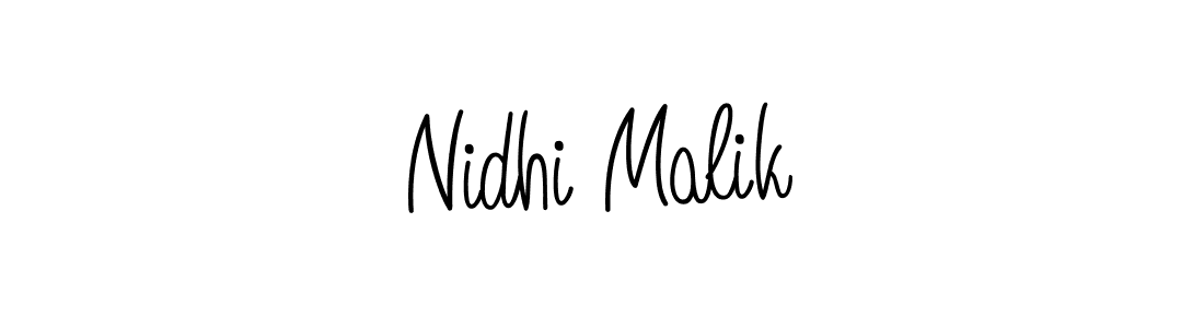 The best way (Angelique-Rose-font-FFP) to make a short signature is to pick only two or three words in your name. The name Nidhi Malik include a total of six letters. For converting this name. Nidhi Malik signature style 5 images and pictures png