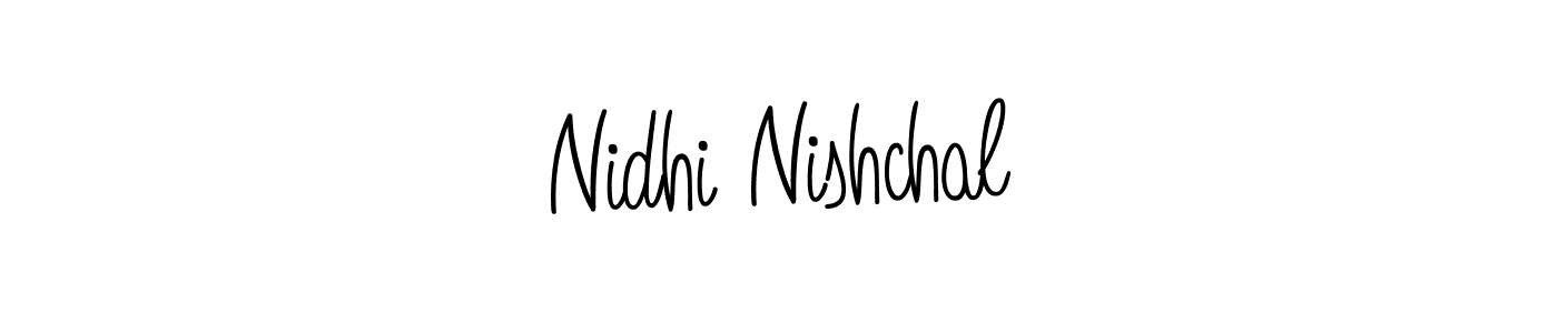 How to make Nidhi Nishchal name signature. Use Angelique-Rose-font-FFP style for creating short signs online. This is the latest handwritten sign. Nidhi Nishchal signature style 5 images and pictures png