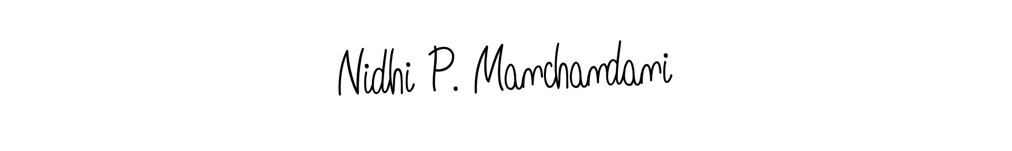 Use a signature maker to create a handwritten signature online. With this signature software, you can design (Angelique-Rose-font-FFP) your own signature for name Nidhi P. Manchandani. Nidhi P. Manchandani signature style 5 images and pictures png