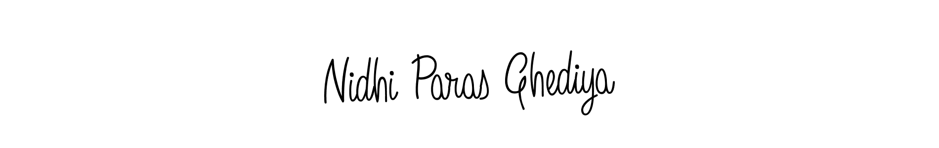 It looks lik you need a new signature style for name Nidhi Paras Ghediya. Design unique handwritten (Angelique-Rose-font-FFP) signature with our free signature maker in just a few clicks. Nidhi Paras Ghediya signature style 5 images and pictures png