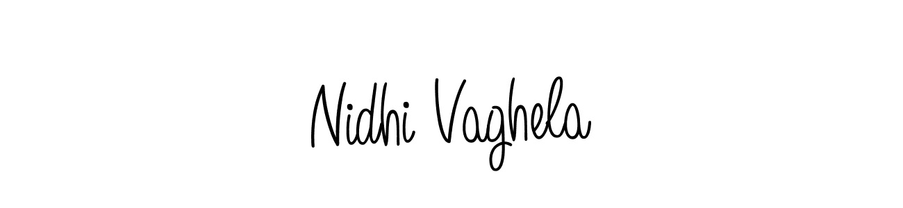 How to make Nidhi Vaghela name signature. Use Angelique-Rose-font-FFP style for creating short signs online. This is the latest handwritten sign. Nidhi Vaghela signature style 5 images and pictures png
