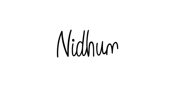 How to make Nidhun name signature. Use Angelique-Rose-font-FFP style for creating short signs online. This is the latest handwritten sign. Nidhun signature style 5 images and pictures png
